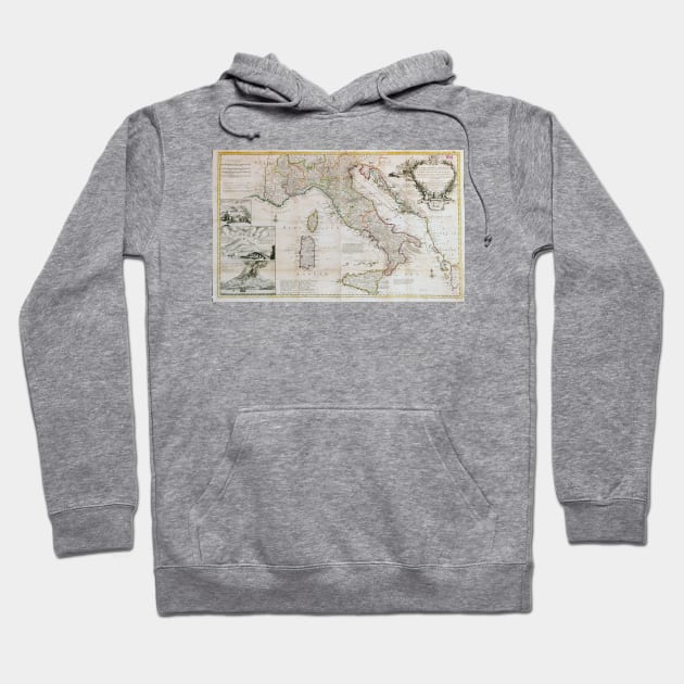 Vintage Map of Italy (1714) Hoodie by Bravuramedia